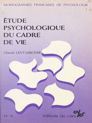 cover image of Étude psychologique du cadre de vie